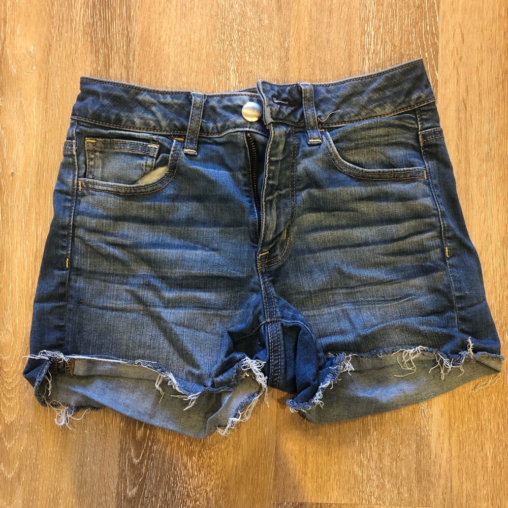 American Eagle Hi-Rise Shortie Jean Shorts